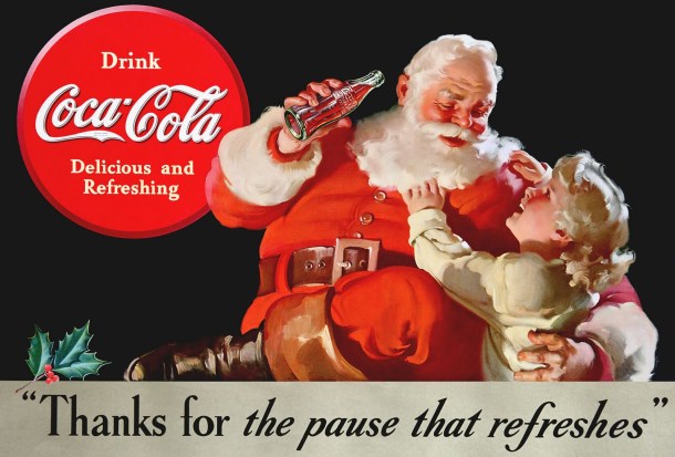 L'image moderne du Père Noël a été popularisée par Coca-Cola Little-girl2